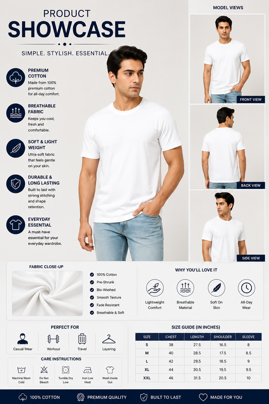 Men Premium Cotton T-Shirt