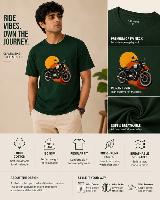 Vintage Sunset Motorcycle Graphic Tee