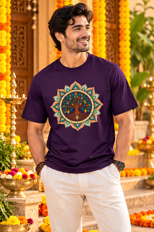 Mandala Tree of Life Oversized Graphic Tee
