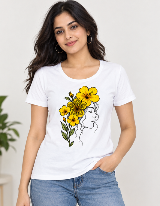 Floral Muse Women’s Cotton Graphic Tee