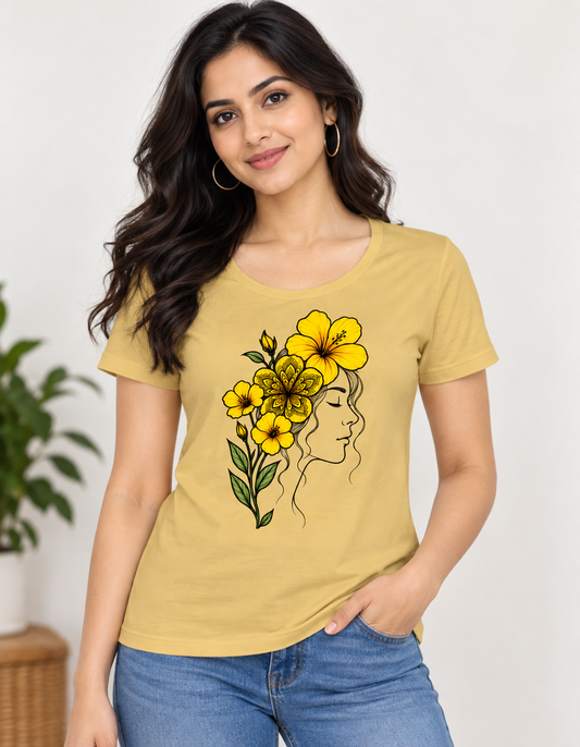 Floral Muse Women’s Cotton Graphic Tee