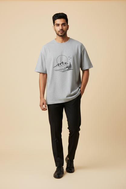 Minimalist Mountain Graphic T-Shirt