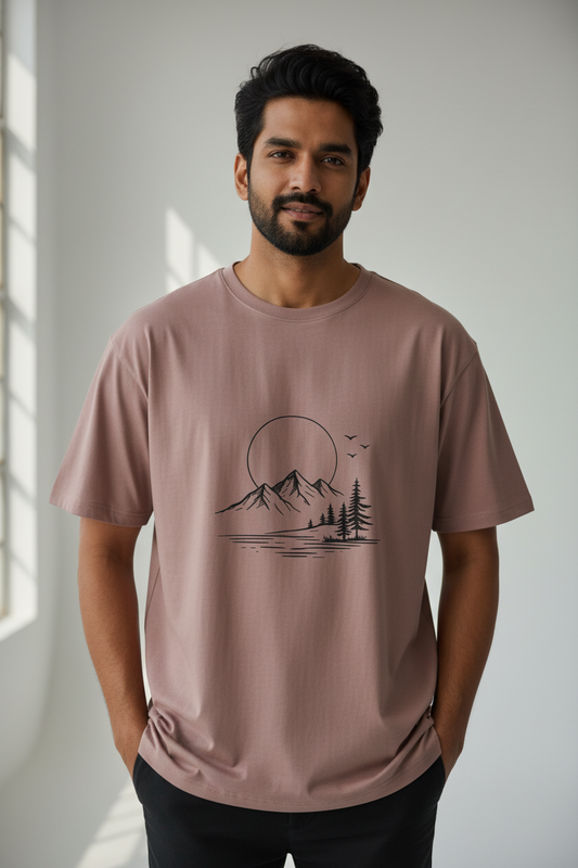Minimalist Mountain Graphic T-Shirt