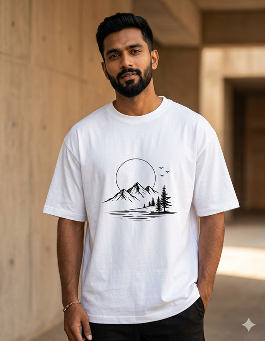 Minimalist Mountain Graphic T-Shirt